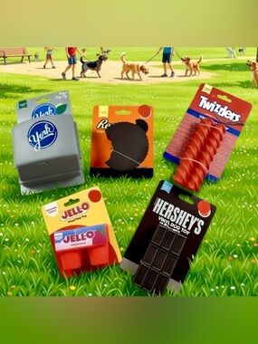 Dog Toy Set of 5 Treat Candy Theme Fun for Small Dog Chew Presents